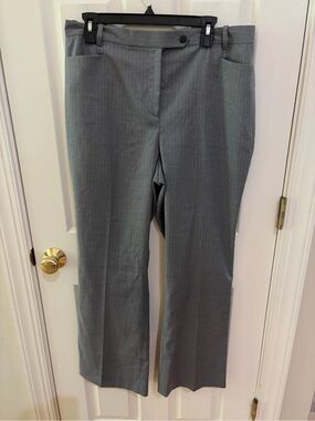 Calvin Klein Gray Career Dress Pants Size 14P Stretch Straight Leg Work Office